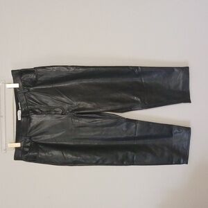 Abercrombie & Fitch Vegan Leather Ankle Straight Pant Ultra High-Rise, Size 34